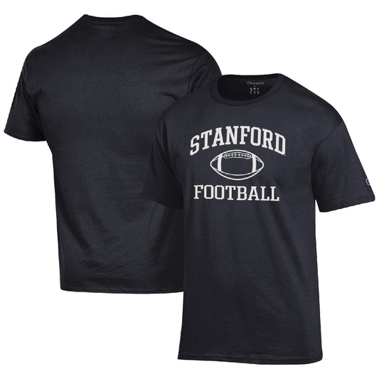 Men's Champion Black Stanford Cardinal Football Icon  T-Shirt