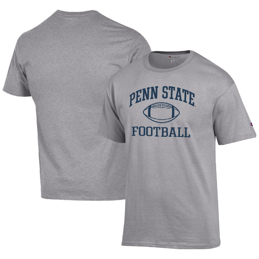 Men's Champion Heather Gray Penn State Nittany Lions Football Icon  T-Shirt