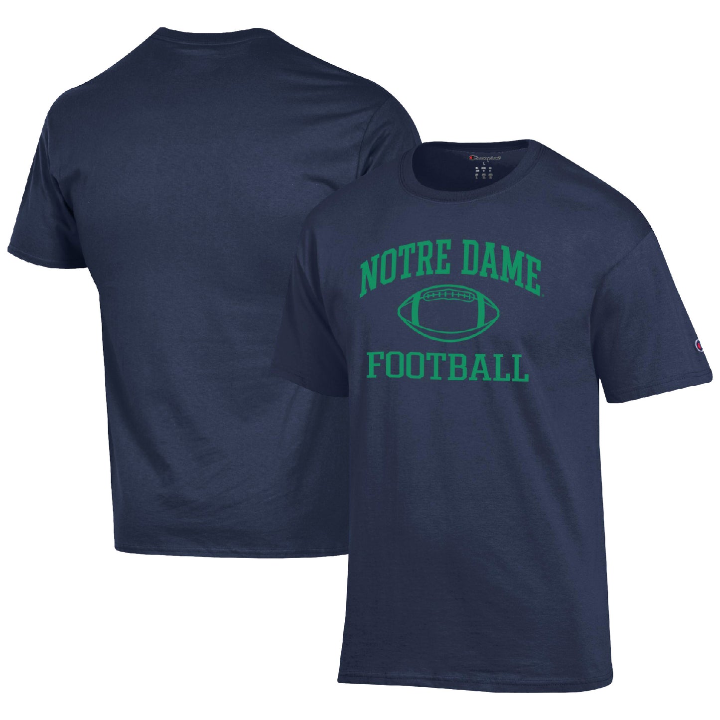 Men's Champion Navy Notre Dame Fighting Irish Football Icon  T-Shirt