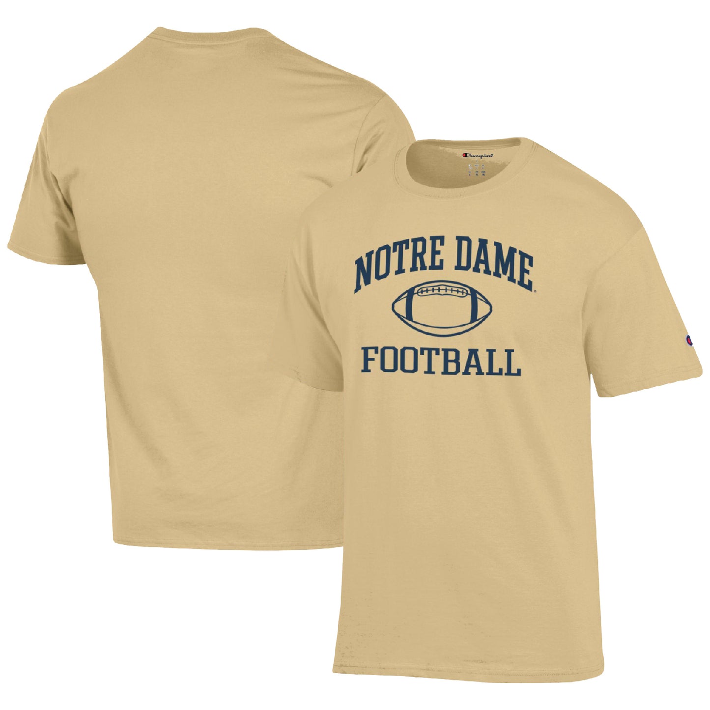 Men's Champion Gold Notre Dame Fighting Irish Football Icon  T-Shirt