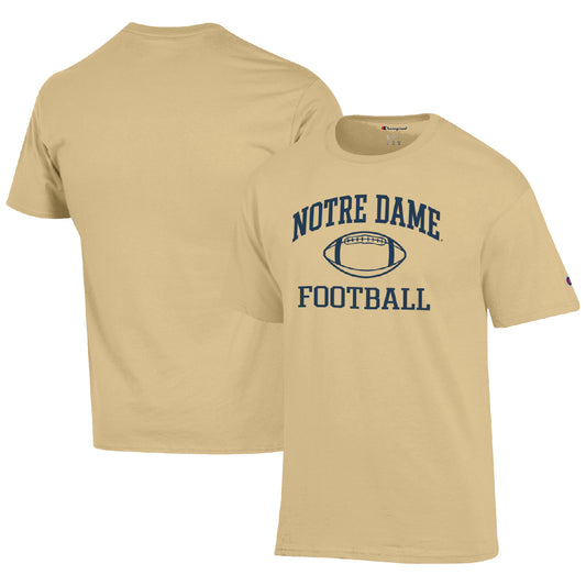 Men's Champion Gold Notre Dame Fighting Irish Football Icon  T-Shirt