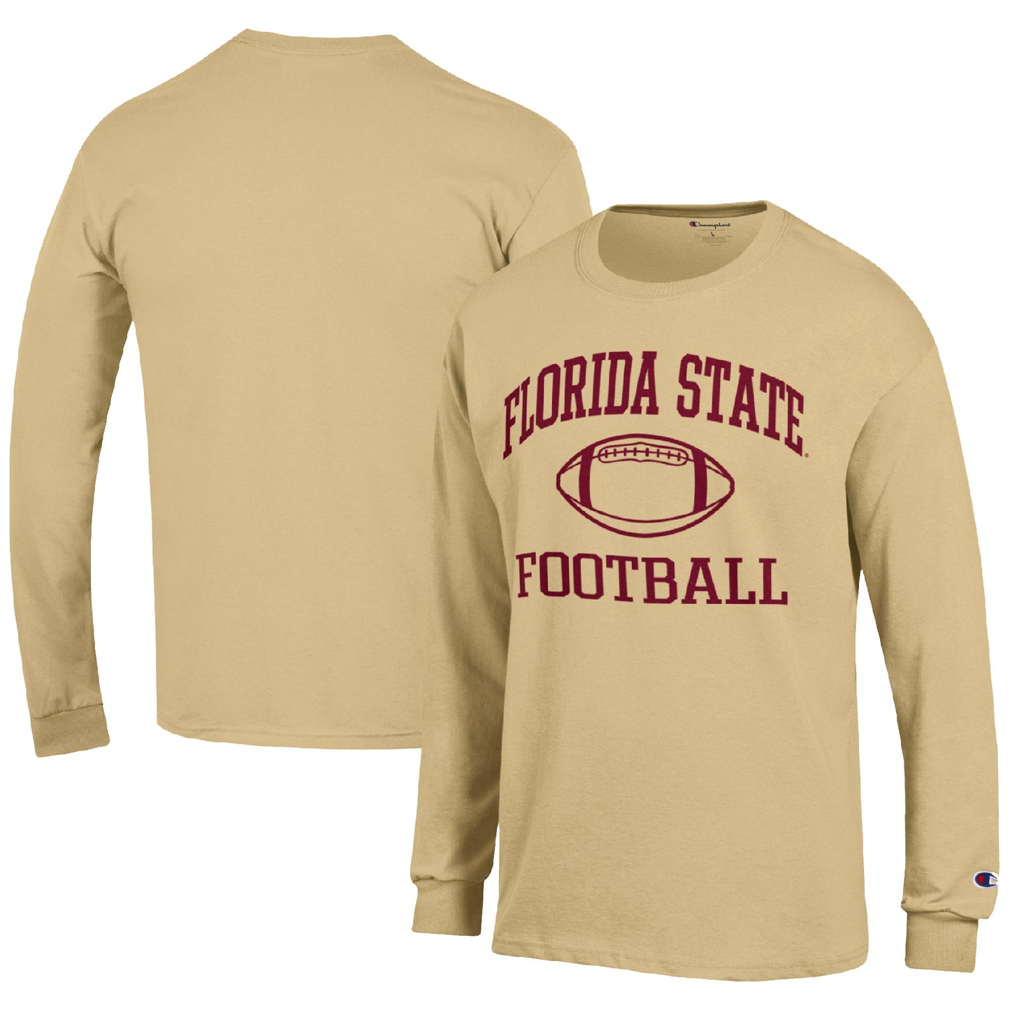 Men's Champion Gold Florida State Seminoles Football Icon Long Sleeve T-Shirt