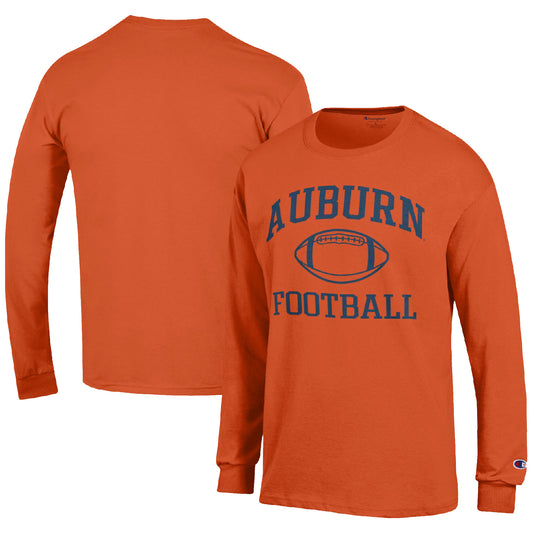 Men's Champion Orange Auburn Tigers Football Icon Long Sleeve T-Shirt