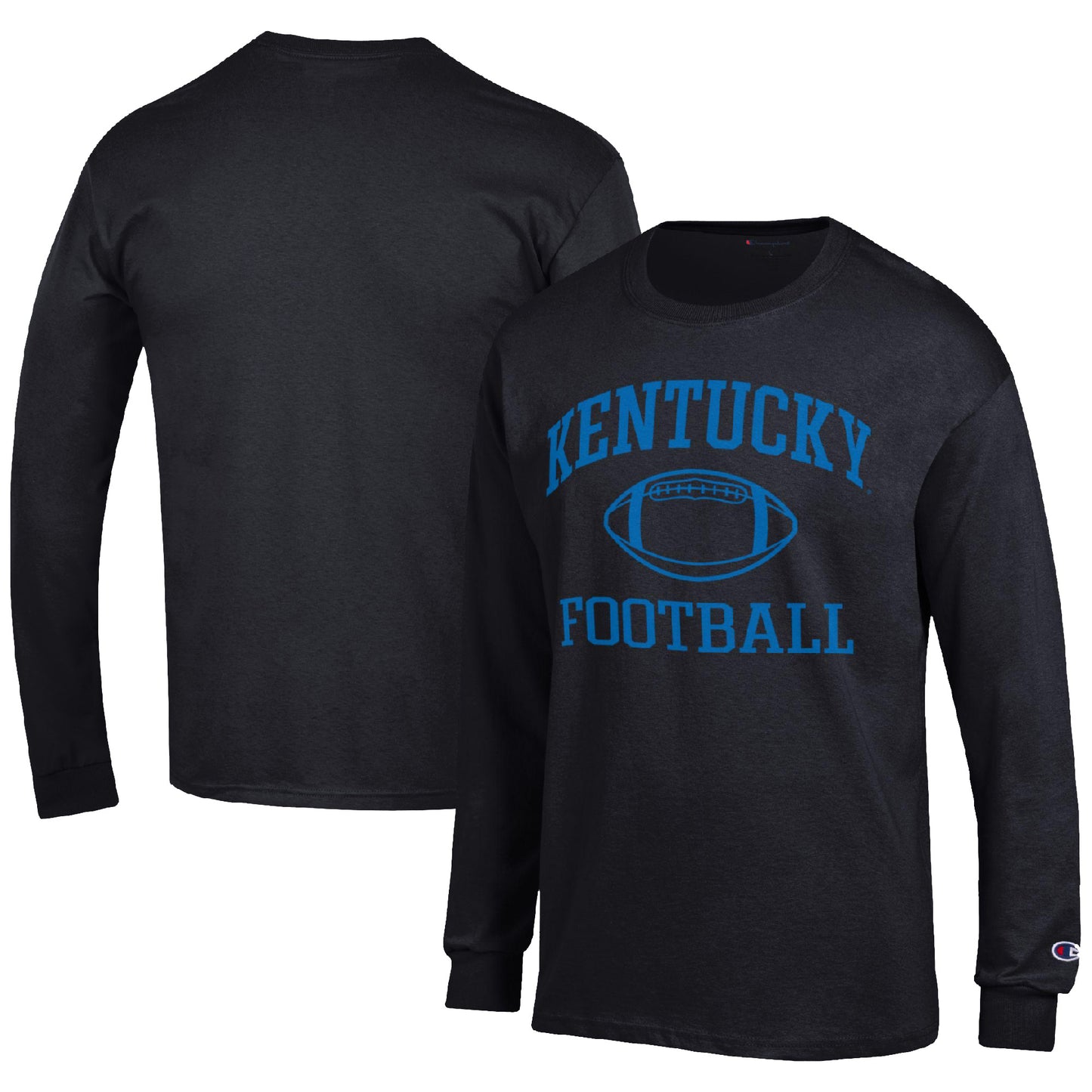 Men's Champion Black Kentucky Wildcats Football Icon Long Sleeve T-Shirt