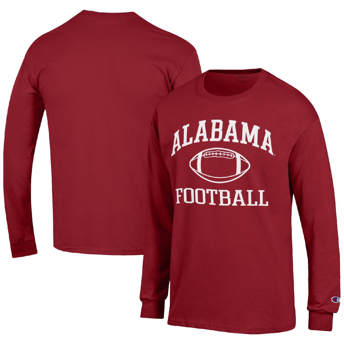 Men's Champion Crimson Alabama Crimson Tide Football Icon Long Sleeve T-Shirt