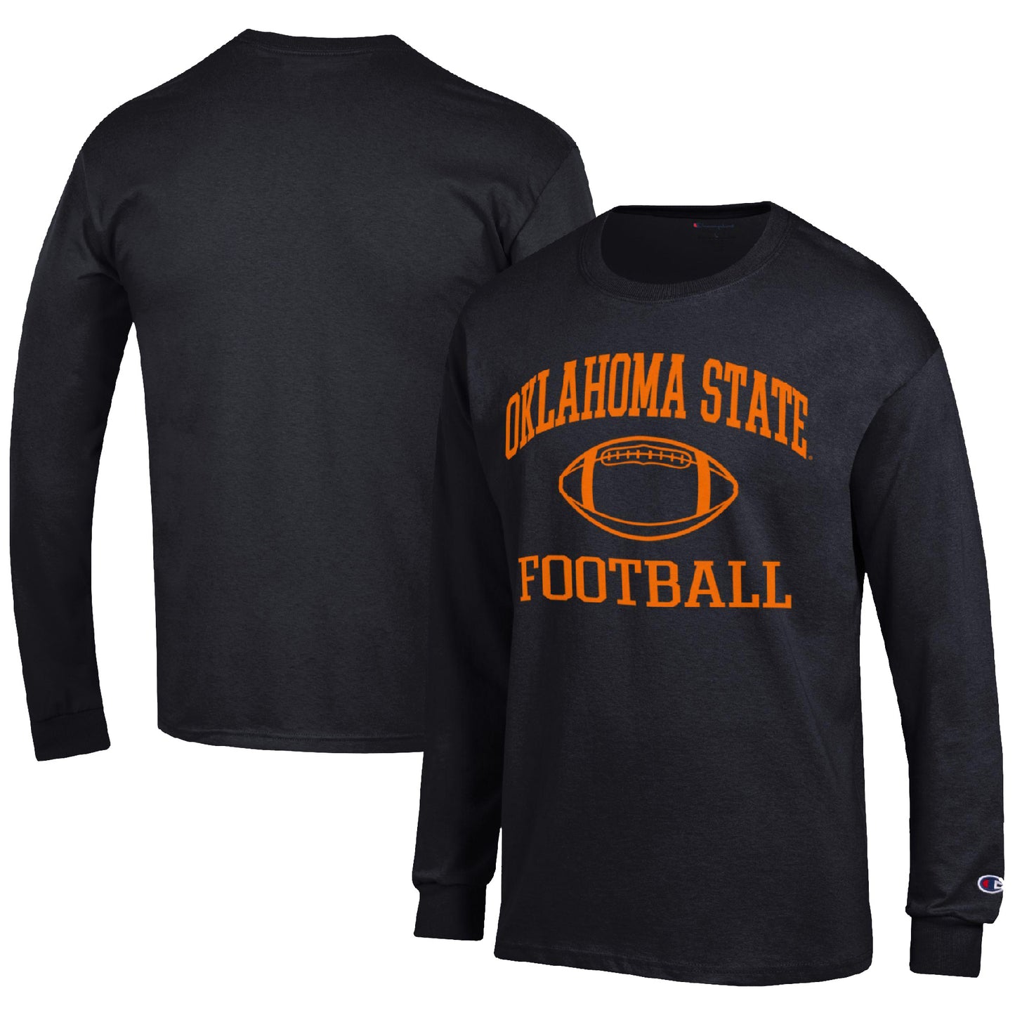 Men's Champion Black Oklahoma State Cowboys Football Icon Long Sleeve T-Shirt