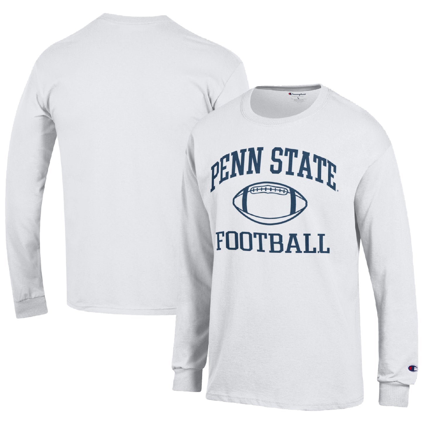 Men's Champion White Penn State Nittany Lions Football Icon Long Sleeve T-Shirt