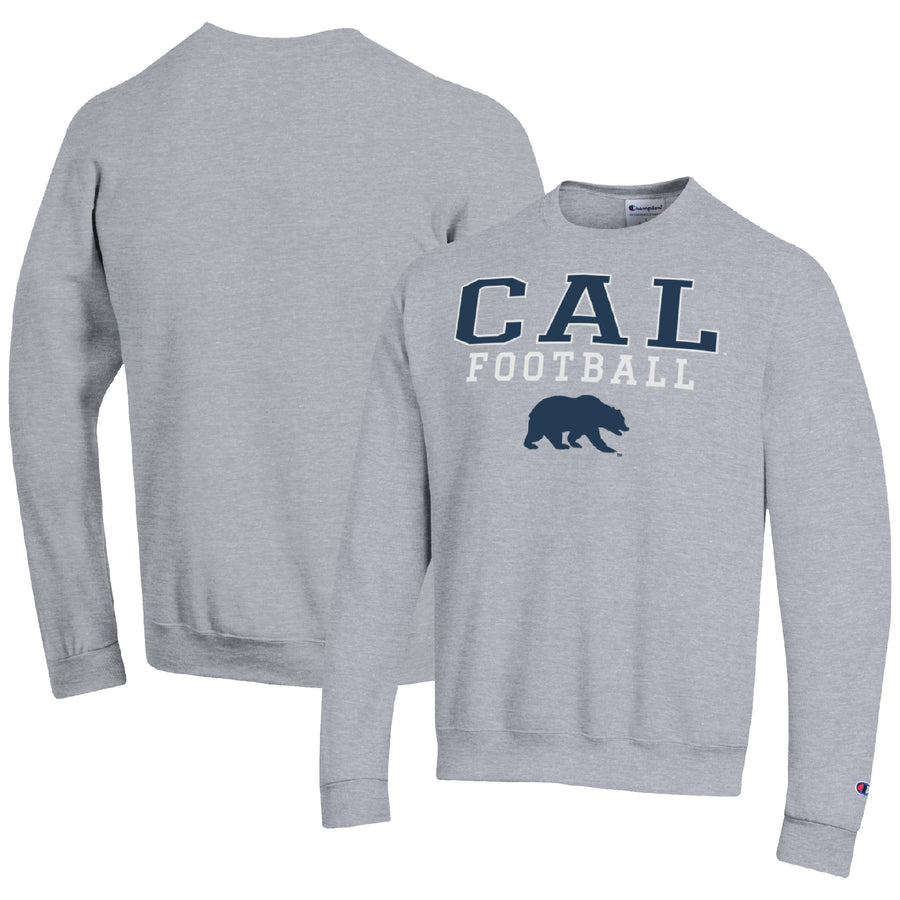 Men's Champion Heather Gray Cal Bears Football Stacked Pullover Sweatshirt