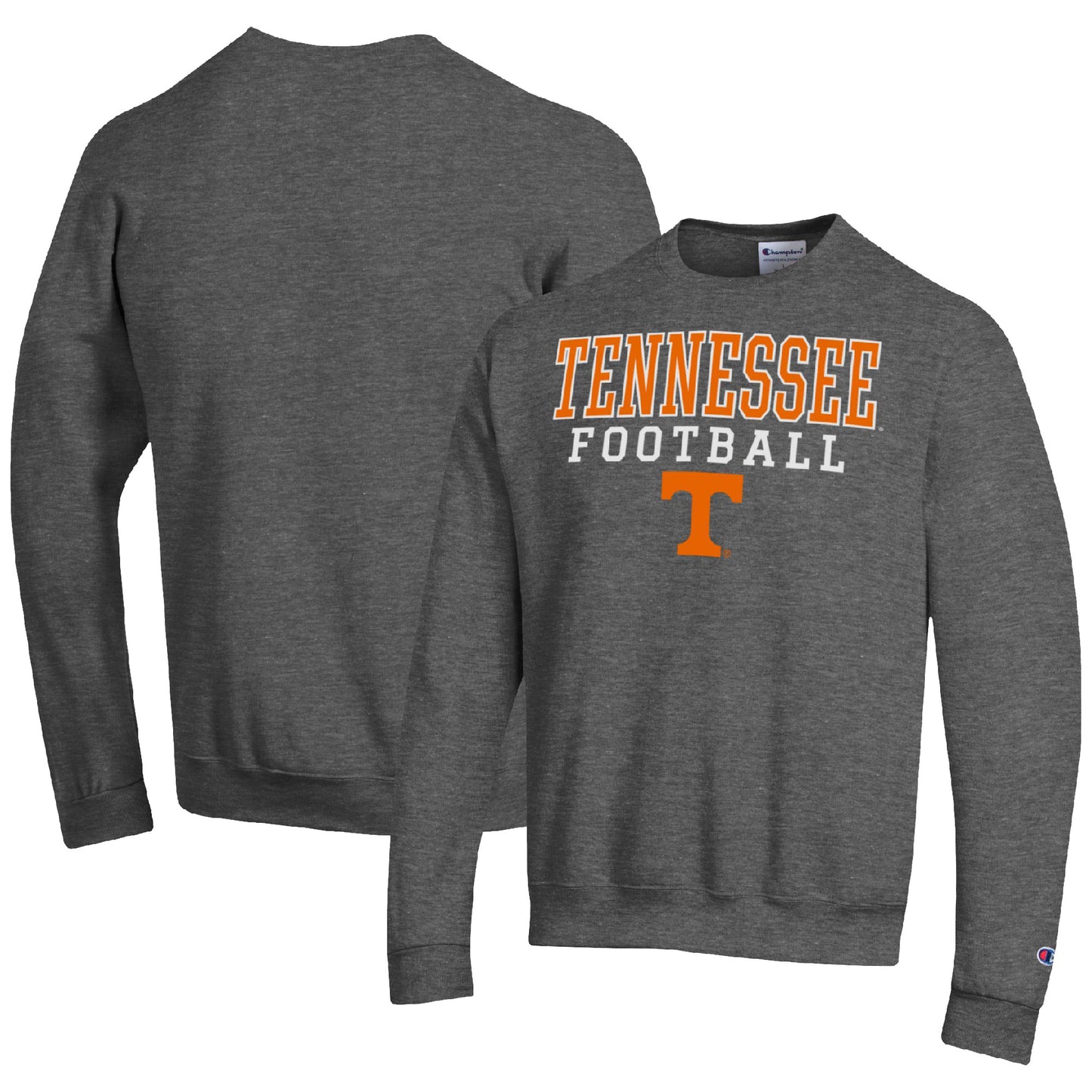 Men's Champion Gray Tennessee Volunteers Football Stacked Pullover Sweatshirt