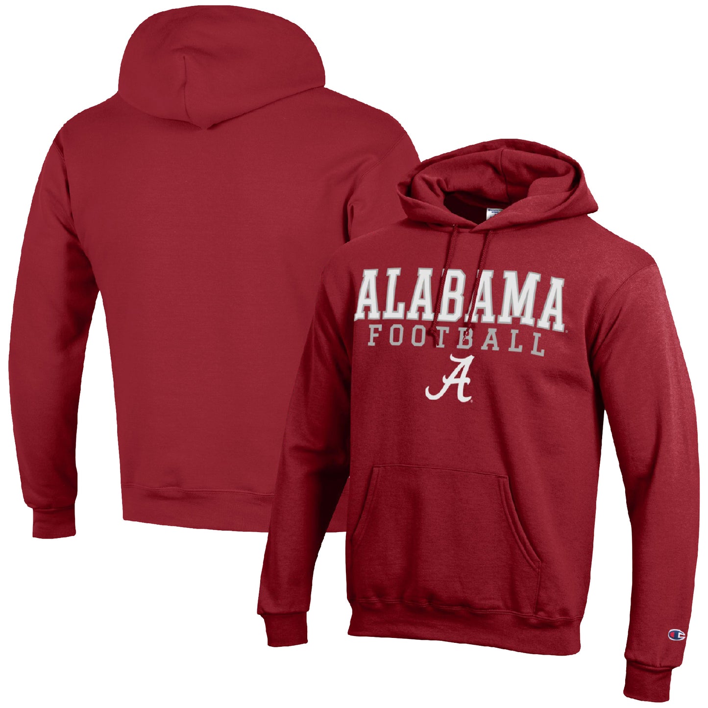 Men's Champion Crimson Alabama Crimson Tide Football Stack Pullover Hoodie