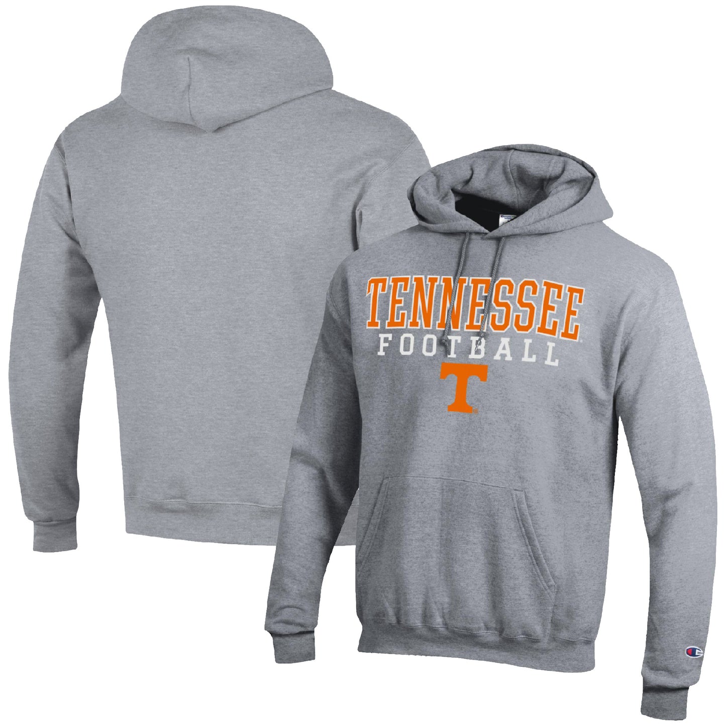 Men's Champion Heather Gray Tennessee Volunteers Football Stack Pullover Hoodie