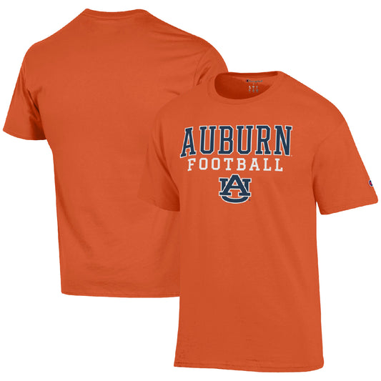 Men's Champion Orange Auburn Tigers Football Stack  T-Shirt