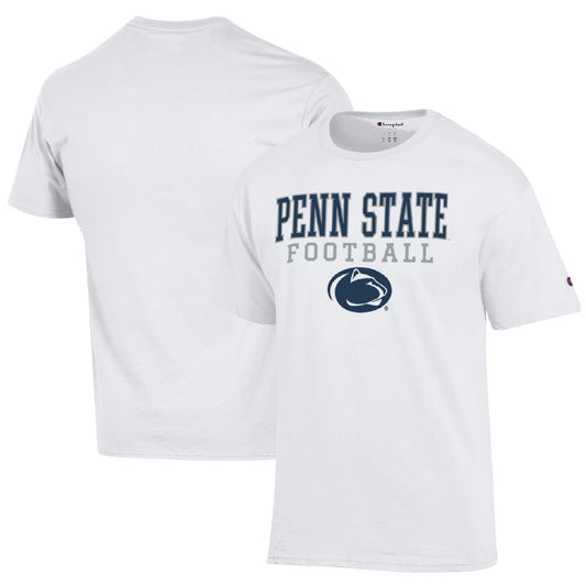 Men's Champion White Penn State Nittany Lions Football Stack  T-Shirt