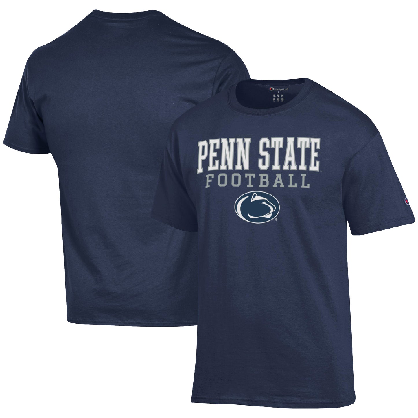 Men's Champion Navy Penn State Nittany Lions Football Stack  T-Shirt