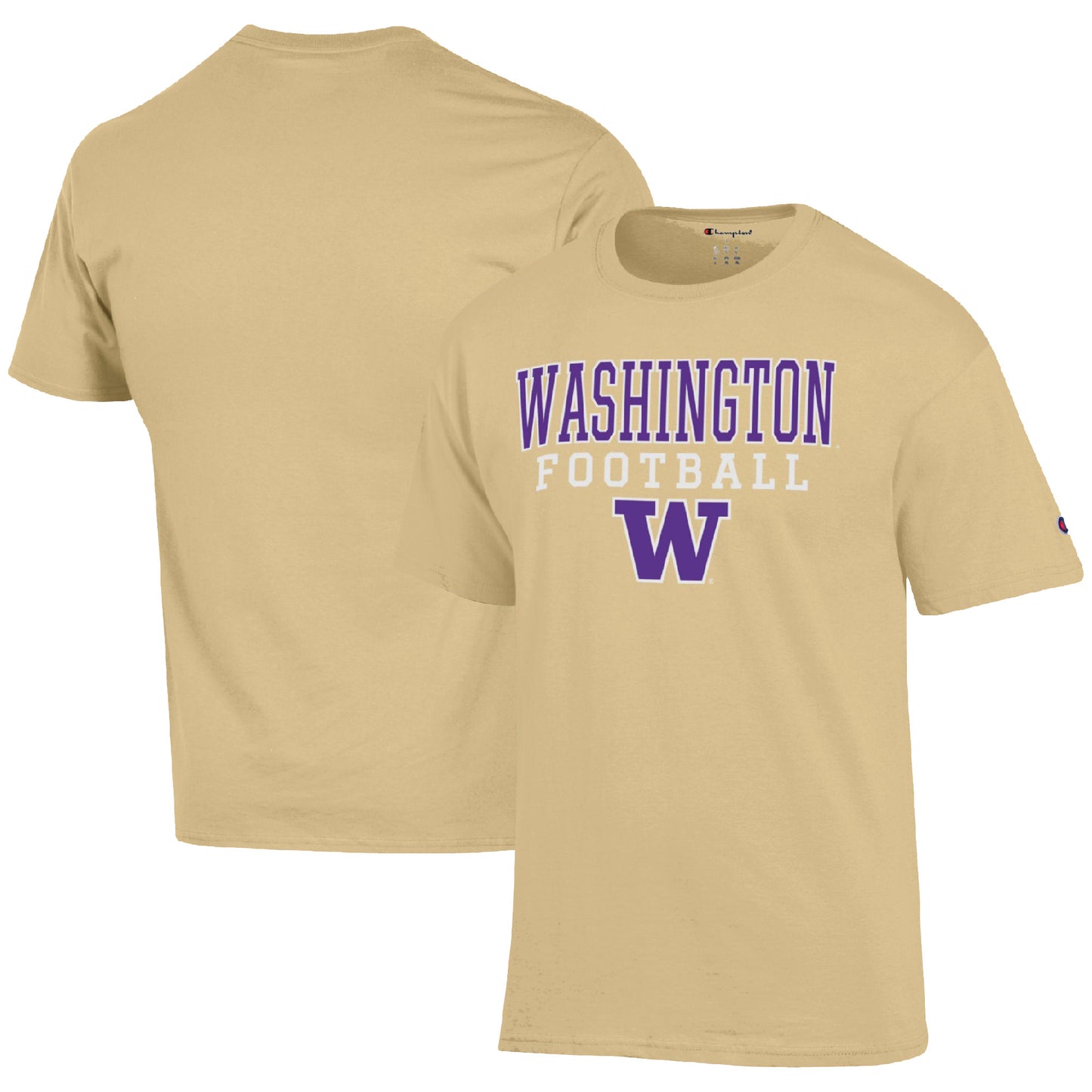 Men's Champion Gold Washington Huskies Football Stack  T-Shirt