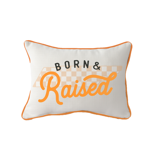 Little Birdie Tennessee Volunteers Born & Raised Piped Pillow