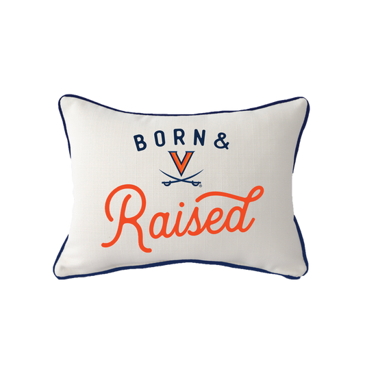 Little Birdie Virginia Cavaliers Born & Raised Piped Pillow