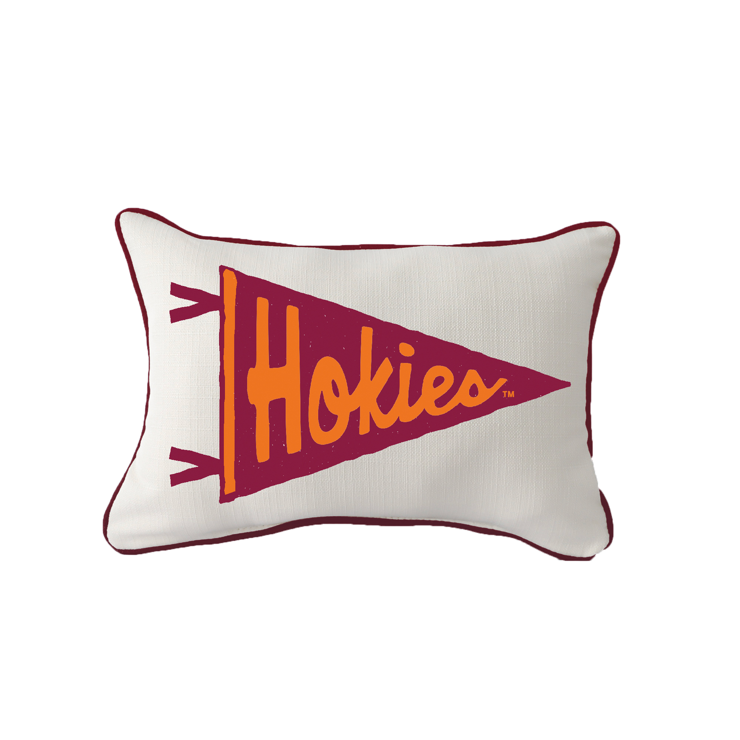 Little Birdie Virginia Tech Hokies Pennant Piped Pillow