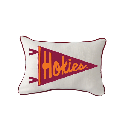 Little Birdie Virginia Tech Hokies Pennant Piped Pillow