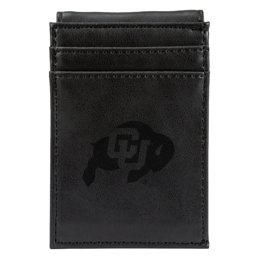 Black Colorado Buffaloes Front Pocket Wallet