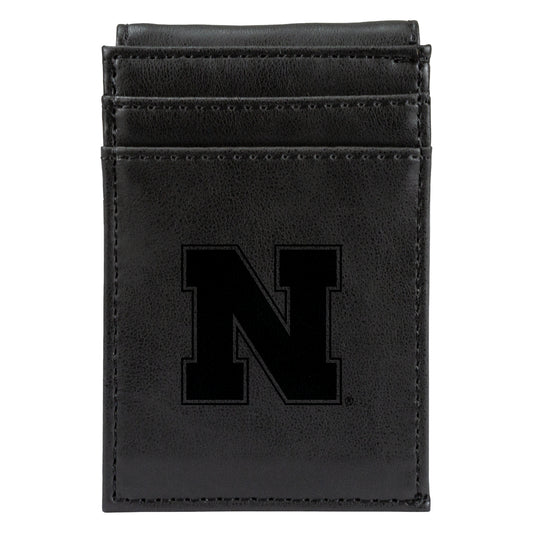 Black Nebraska Huskers Front Pocket Wallet