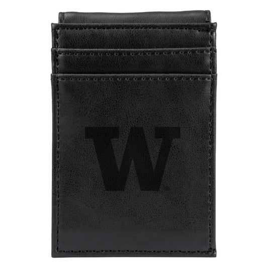 Black Washington Huskies Front Pocket Wallet