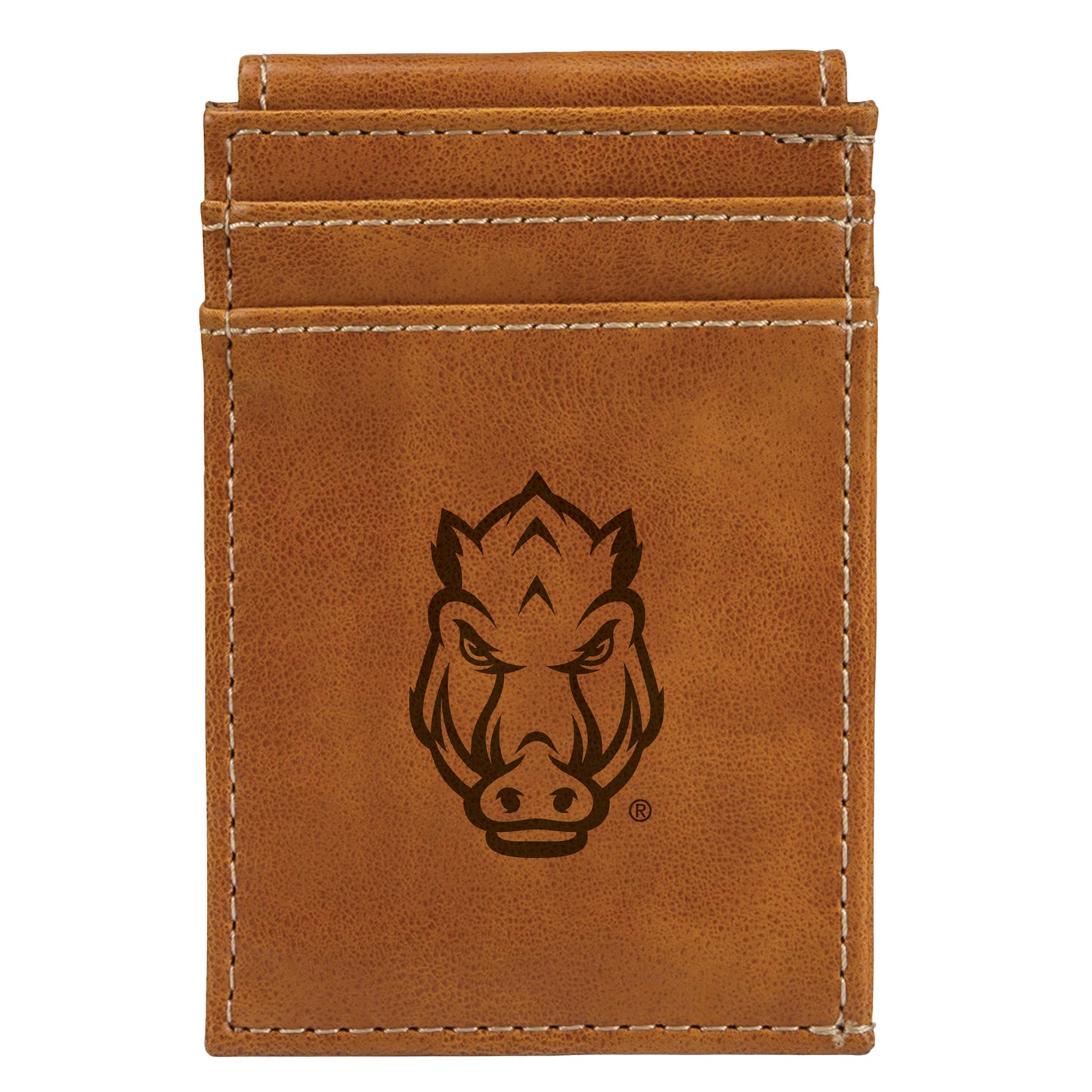 Brown Arkansas Razorbacks Front Pocket Wallet