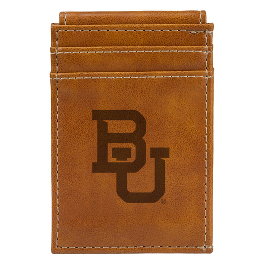Brown Baylor Bears Front Pocket Wallet