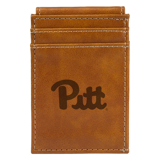 Brown Pitt Panthers Front Pocket Wallet