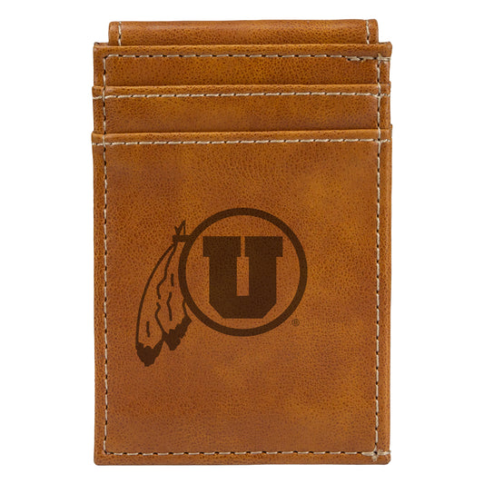 Brown Utah Utes Front Pocket Wallet
