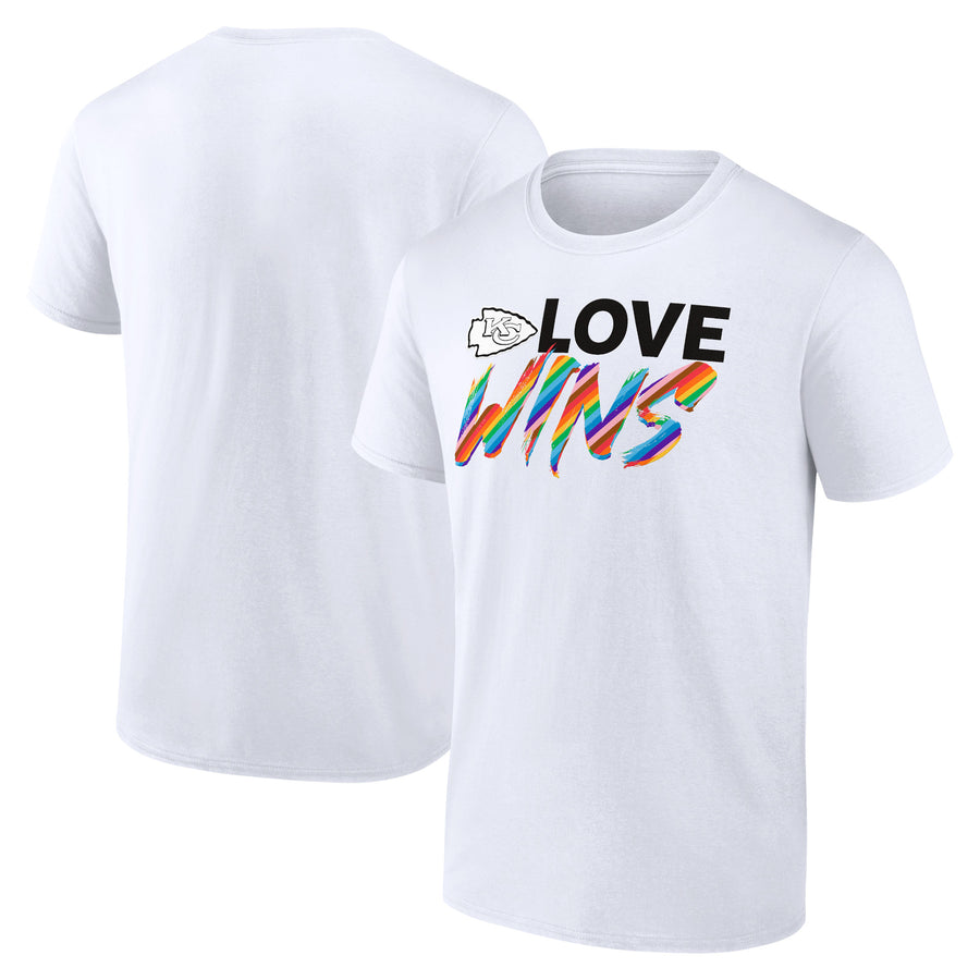 Men's White Kansas City Chiefs Love Wins T-Shirt