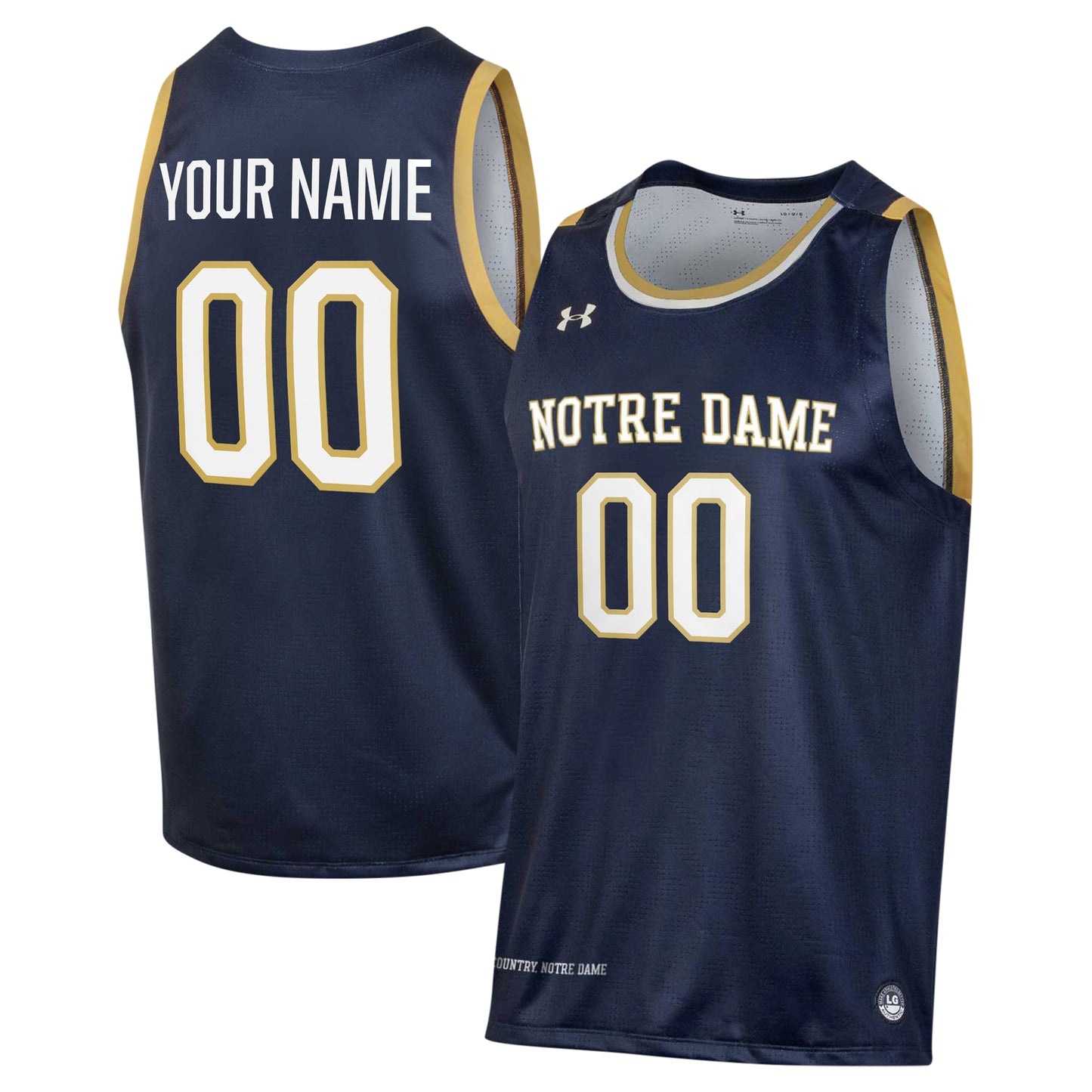 Men's Under Armour  Navy Notre Dame Fighting Irish Custom Alternate Basketball Jersey