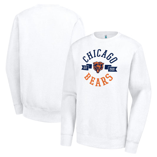 Women's G-III 4Her by Carl Banks  White Chicago Bears Large Team Graphic Fleece Pullover Sweatshirt