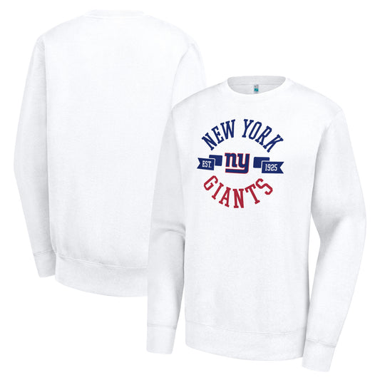 Women's G-III 4Her by Carl Banks  White New York Giants Large Team Graphic Fleece Pullover Sweatshirt