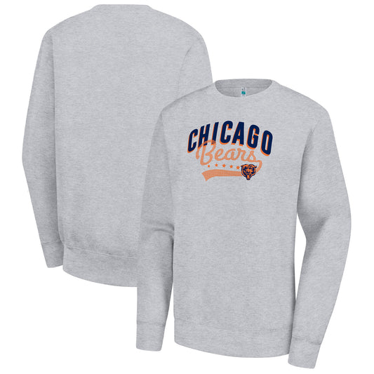 Women's G-III 4Her by Carl Banks  Heather Gray Chicago Bears Filigree Logo Graphic Fleece Pullover Sweatshirt