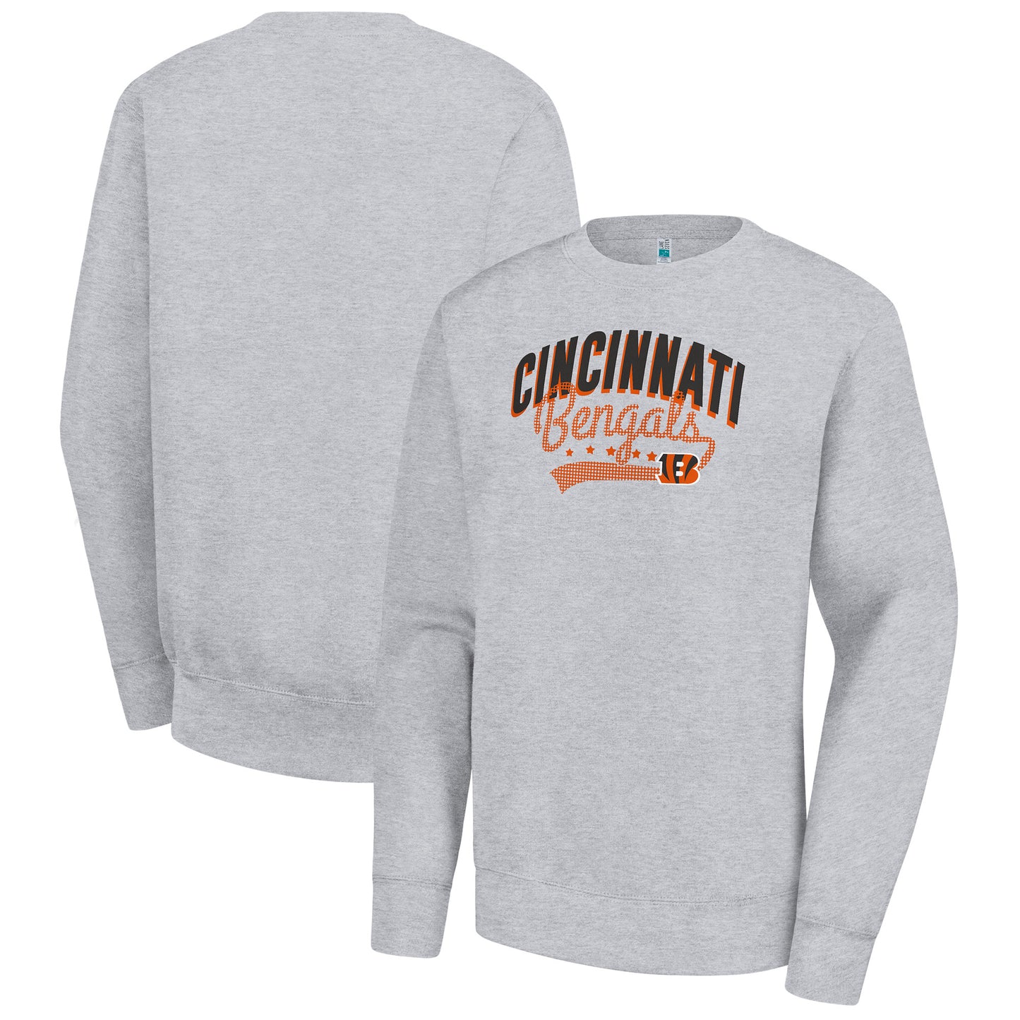 Women's G-III 4Her by Carl Banks  Heather Gray Cincinnati Bengals Filigree Logo Graphic Fleece Pullover Sweatshirt