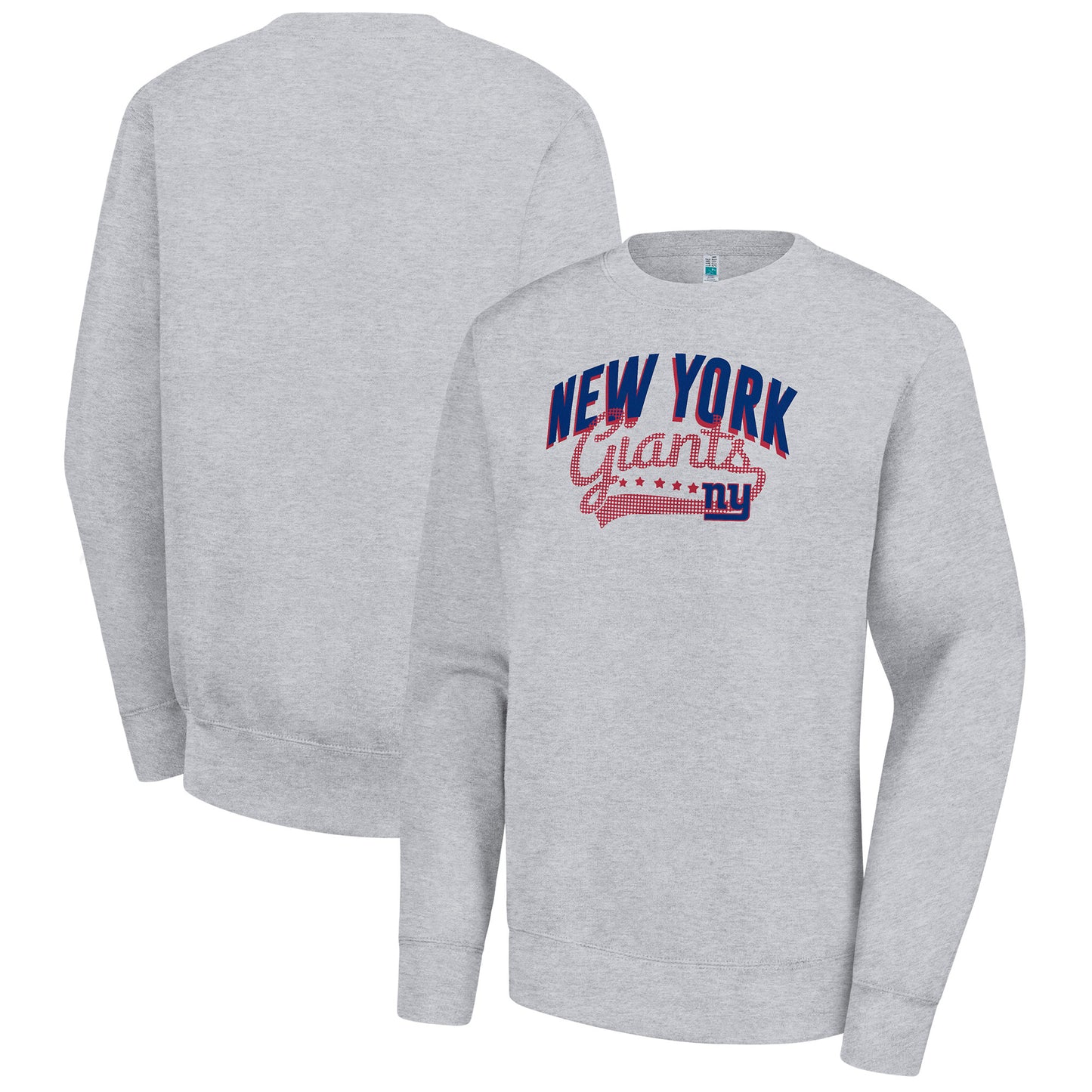 Women's G-III 4Her by Carl Banks  Heather Gray New York Giants Filigree Logo Graphic Fleece Pullover Sweatshirt