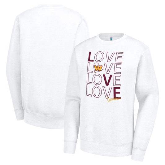 Women's G-III 4Her by Carl Banks  White Washington Commanders Lots of Love Graphic Fleece Pullover Sweatshirt