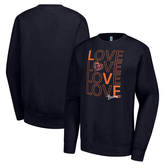 Women's G-III 4Her by Carl Banks  Navy Chicago Bears Lots of Love Graphic Fleece Pullover Sweatshirt