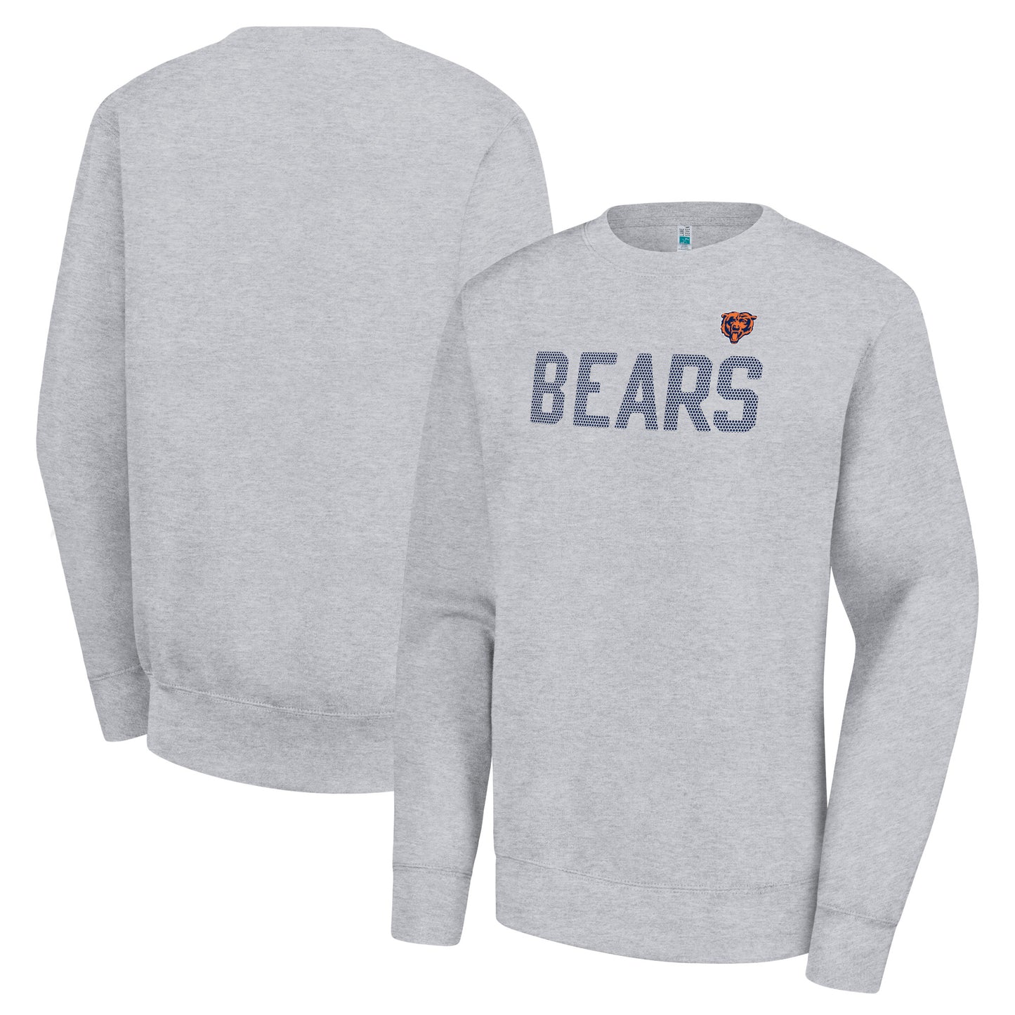 Women's G-III 4Her by Carl Banks  Heather Gray Chicago Bears Dot Print Team Graphic Fleece Pullover Sweatshirt