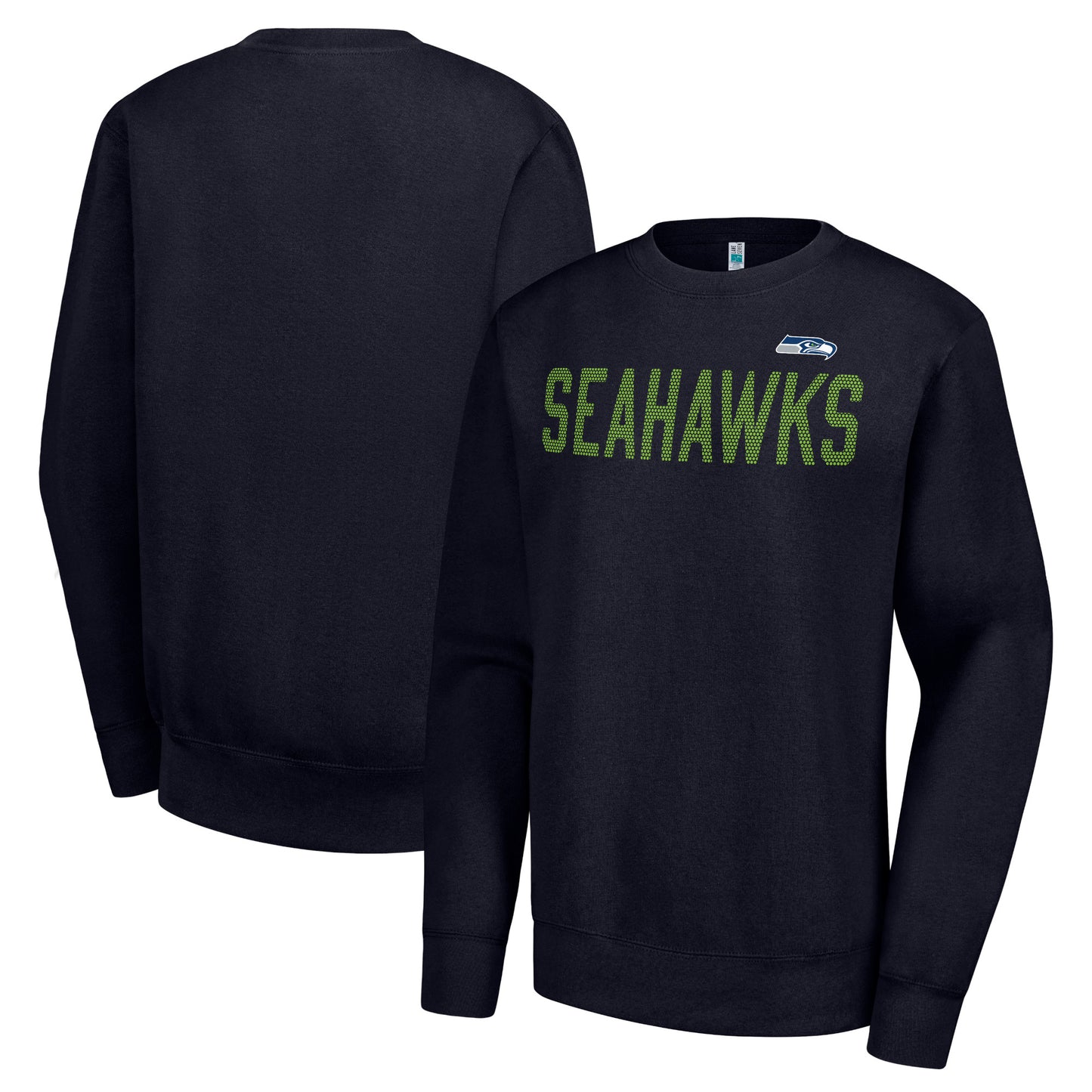 Women's G-III 4Her by Carl Banks  College Navy Seattle Seahawks Dot Print Team Graphic Fleece Pullover Sweatshirt