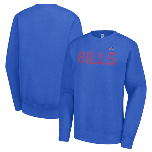 Women's G-III 4Her by Carl Banks  Royal Buffalo Bills Dot Print Team Graphic Fleece Pullover Sweatshirt