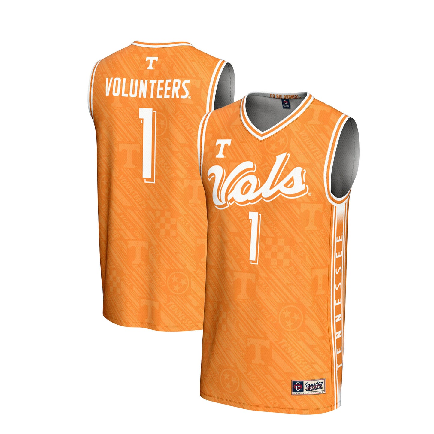 Unisex GameDay Greats #1 Tennessee Orange Tennessee Volunteers Lightweight Highlight Print Basketball Jersey