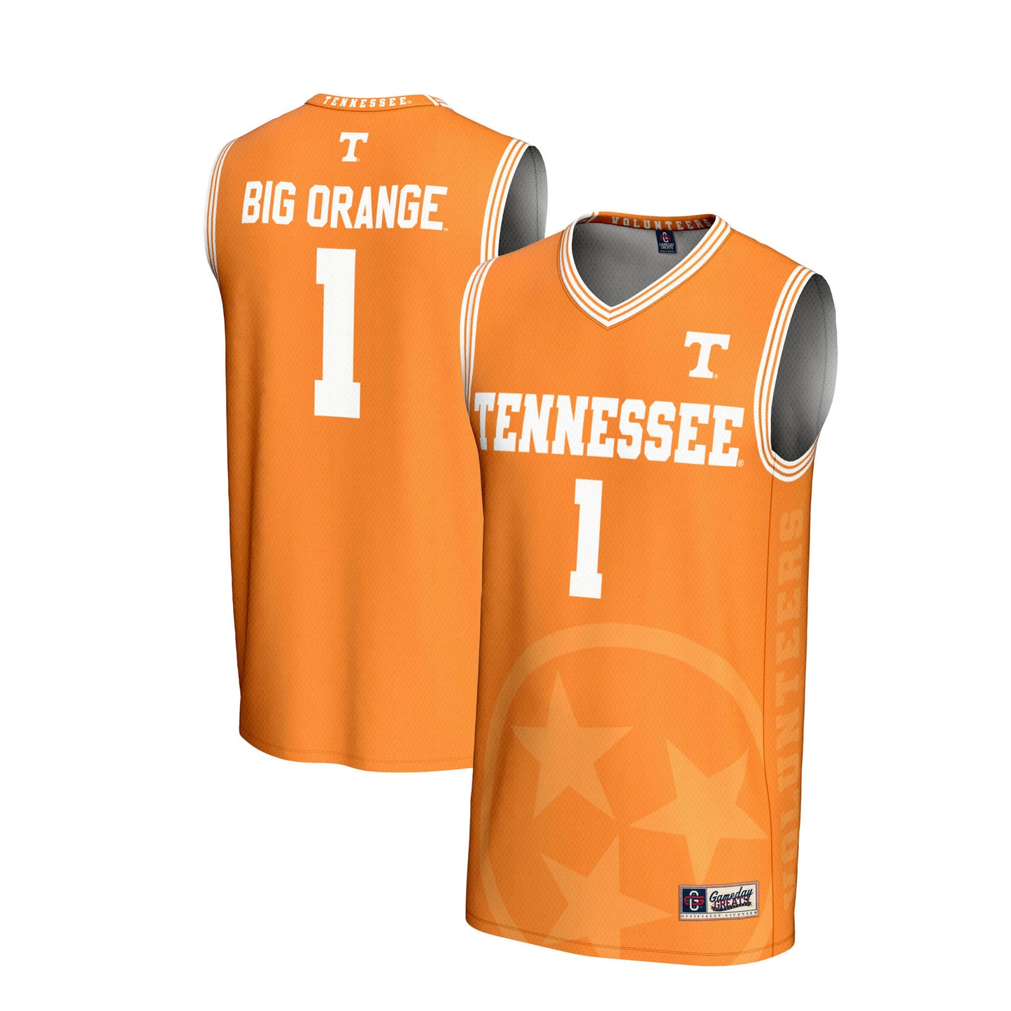 Youth GameDay Greats #1 Tennessee Orange Tennessee Volunteers Lightweight Icon Print Basketball Jersey