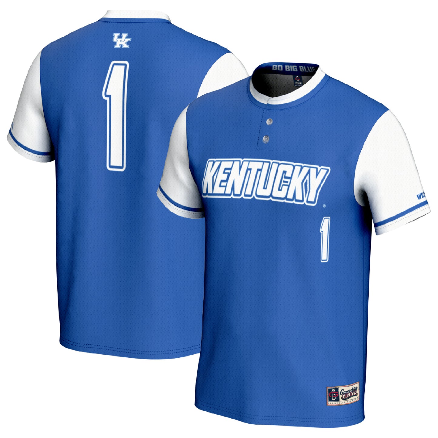 Youth GameDay Greats #1 Royal/White Kentucky Wildcats Lightweight Softball Fashion Jersey