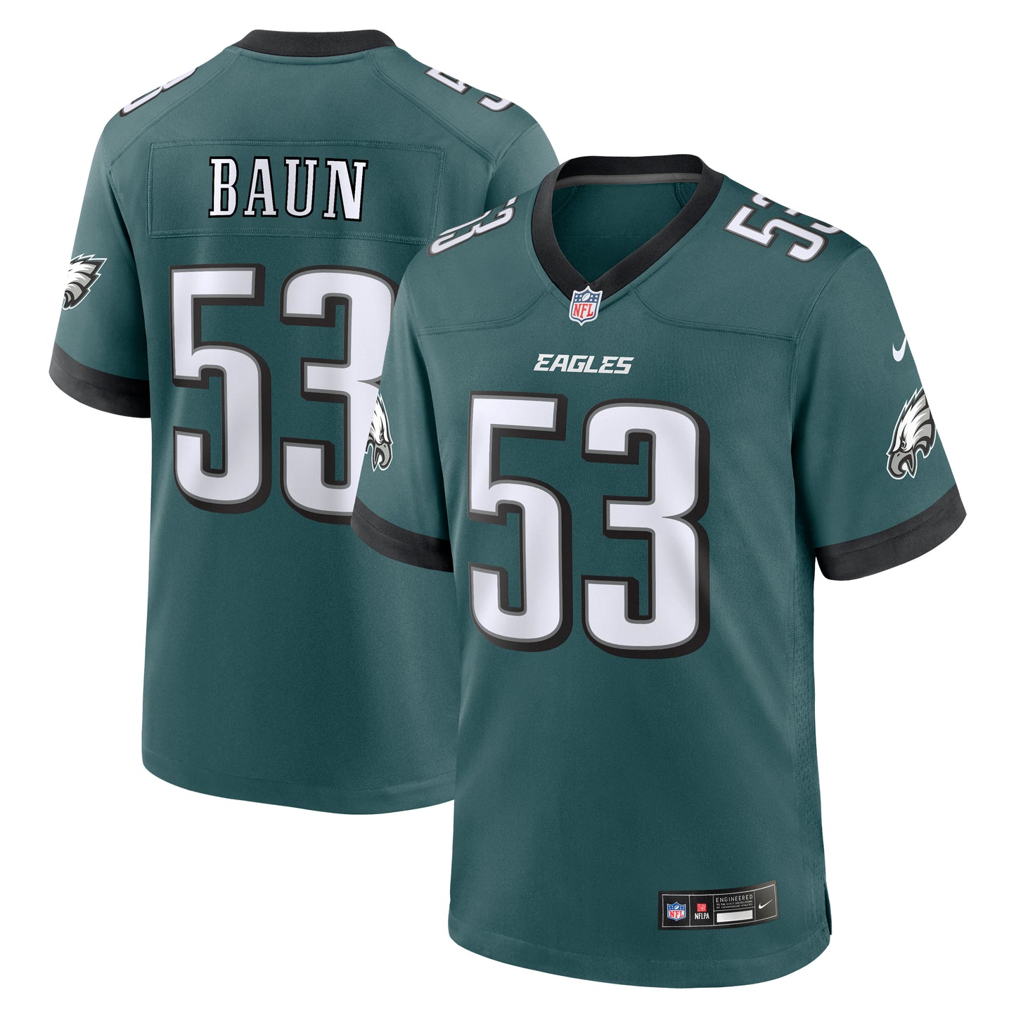 Men's Nike Zach Baun Midnight Green Philadelphia Eagles  Game Jersey