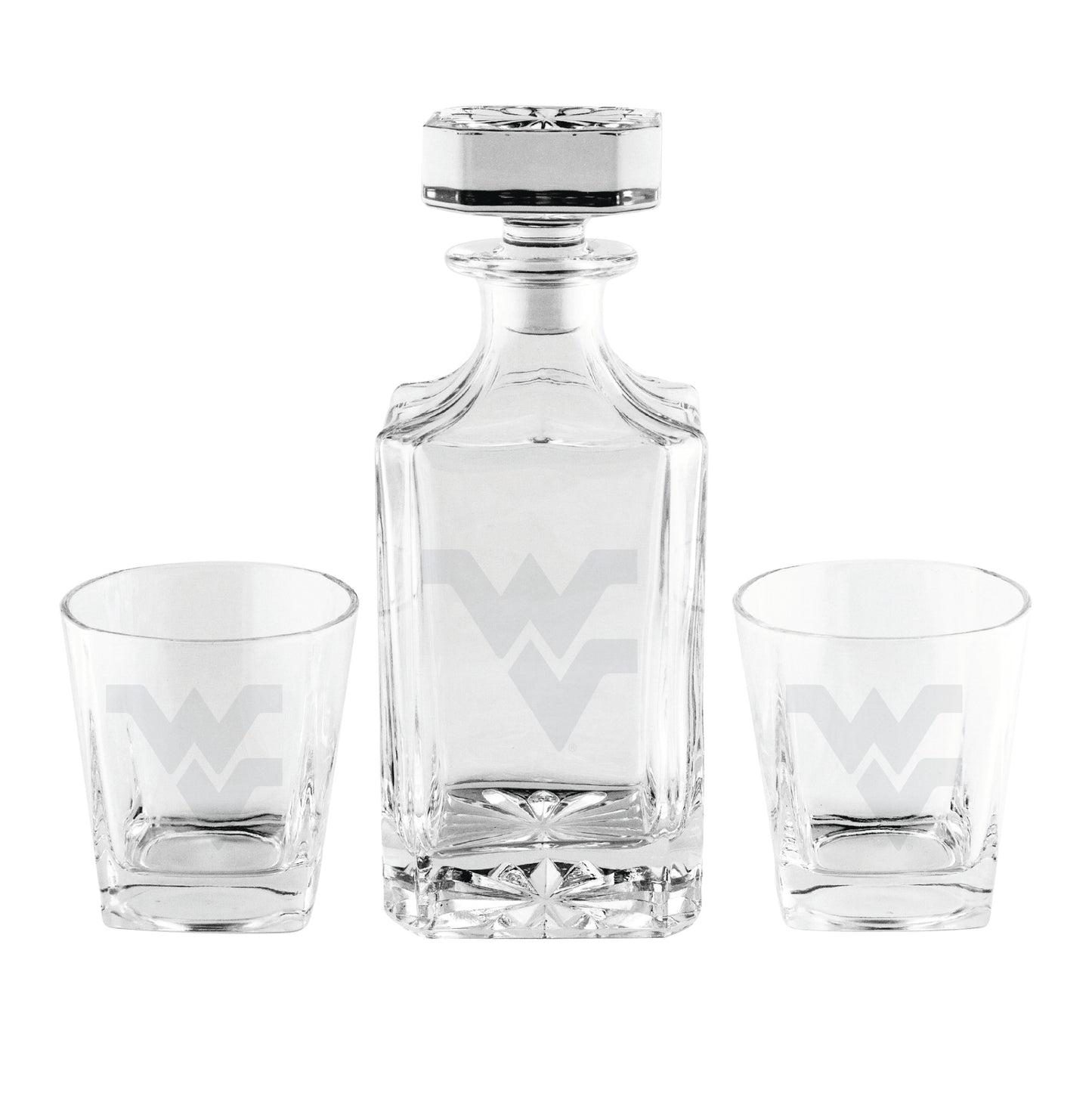 West Virginia Mountaineers Three-Piece Decanter Set