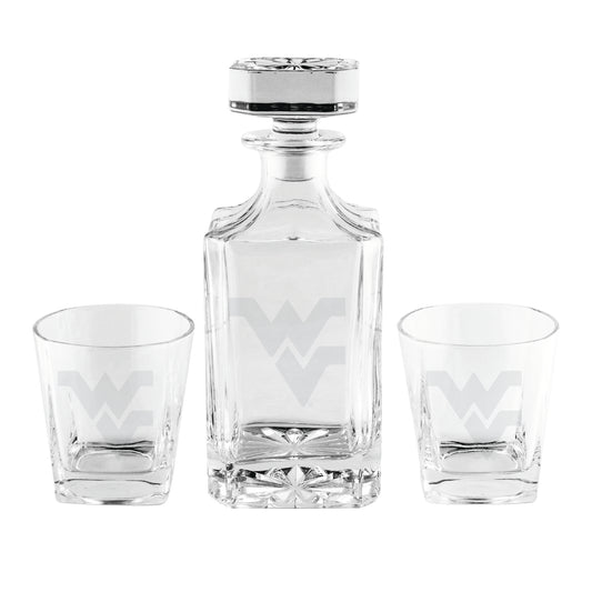 West Virginia Mountaineers Three-Piece Decanter Set