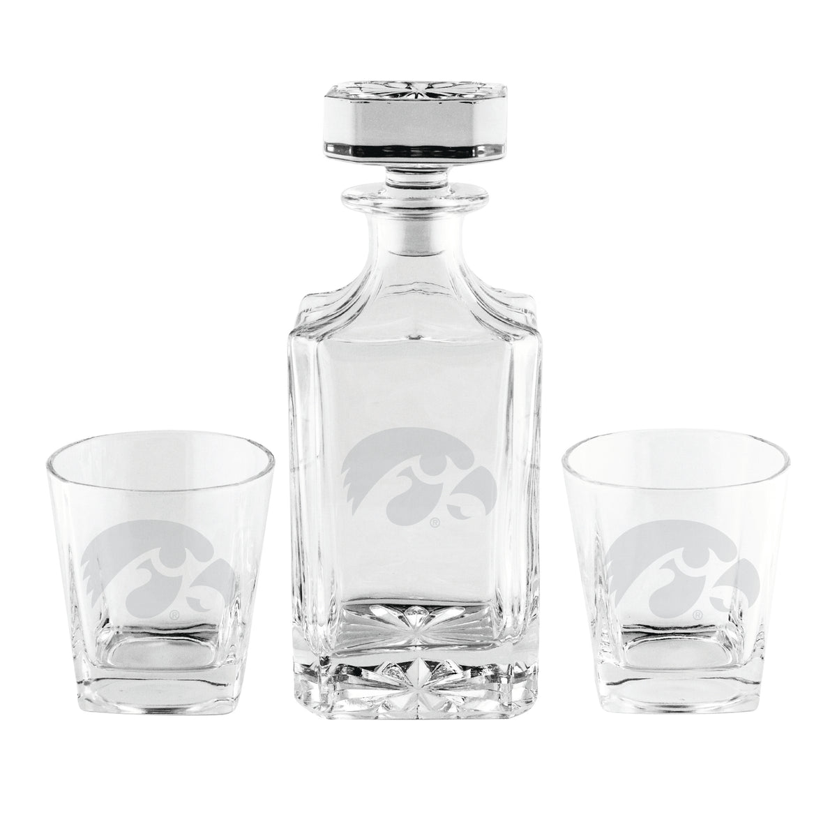Iowa Hawkeyes Three-Piece Decanter Set