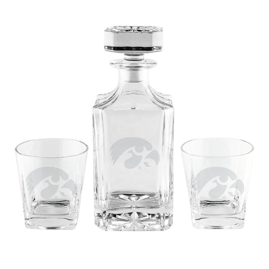 Iowa Hawkeyes Three-Piece Decanter Set